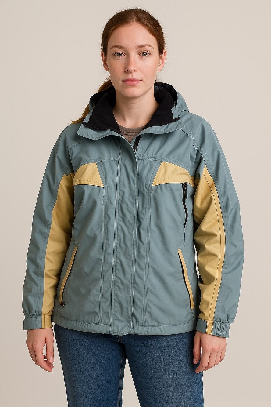 Cold As Ice Two-Tone Blue Beige Ski Snowboard Jacket Size L